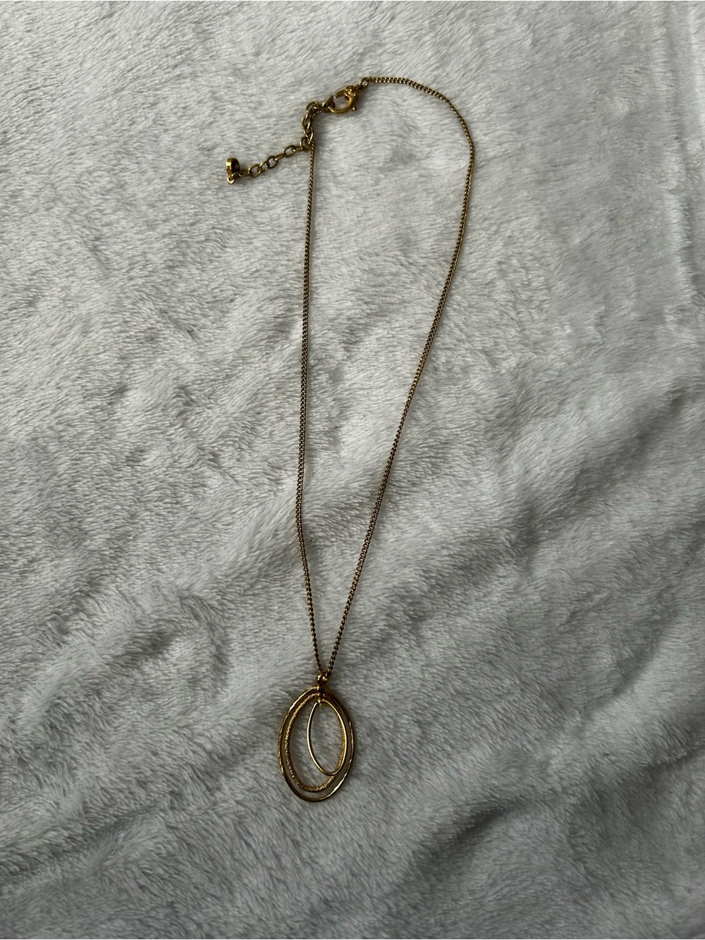 Monet Gold-Tone Double Oval Pendant Necklace